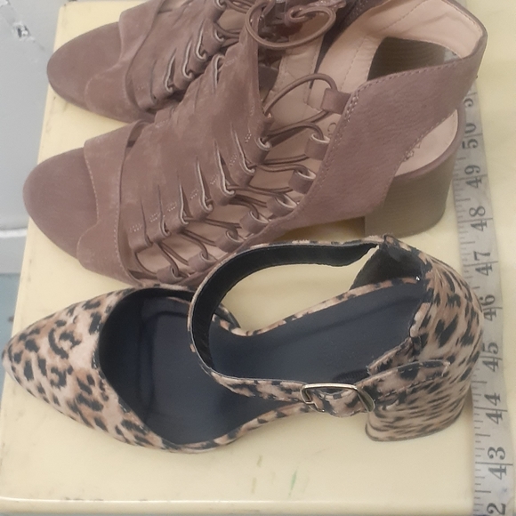 Charlotte Russe CHEETAH Animal print pumps Ankle strap Chunky heel sz 6 fits 8.5 - Picture 15 of 15